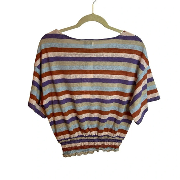 NWT SOCIALITE STRIPED BANDED TEE - Picture 2 of 4